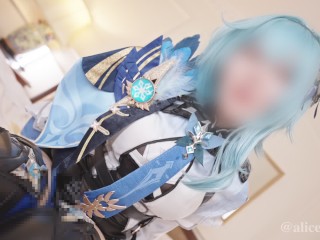 ????❄️【aliceholic13】Genshin Impact Eula cosplaying raw sex creampie compilation.